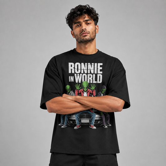 RONNIE IN WORLD Oversized Graphic T-Shirt