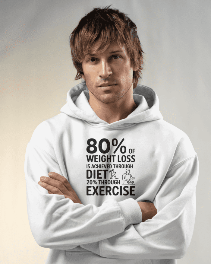 80% of weight loss is achieved through diet and 20% through exercise hoodie - Image 2