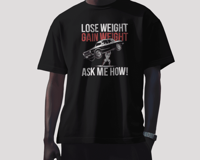 Lose weight gain weight Black Tshirt - Image 2