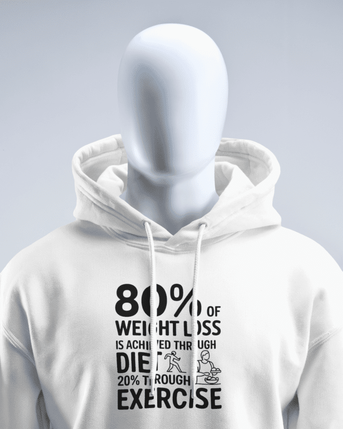 80% of weight loss is achieved through diet and 20% through exercise hoodie