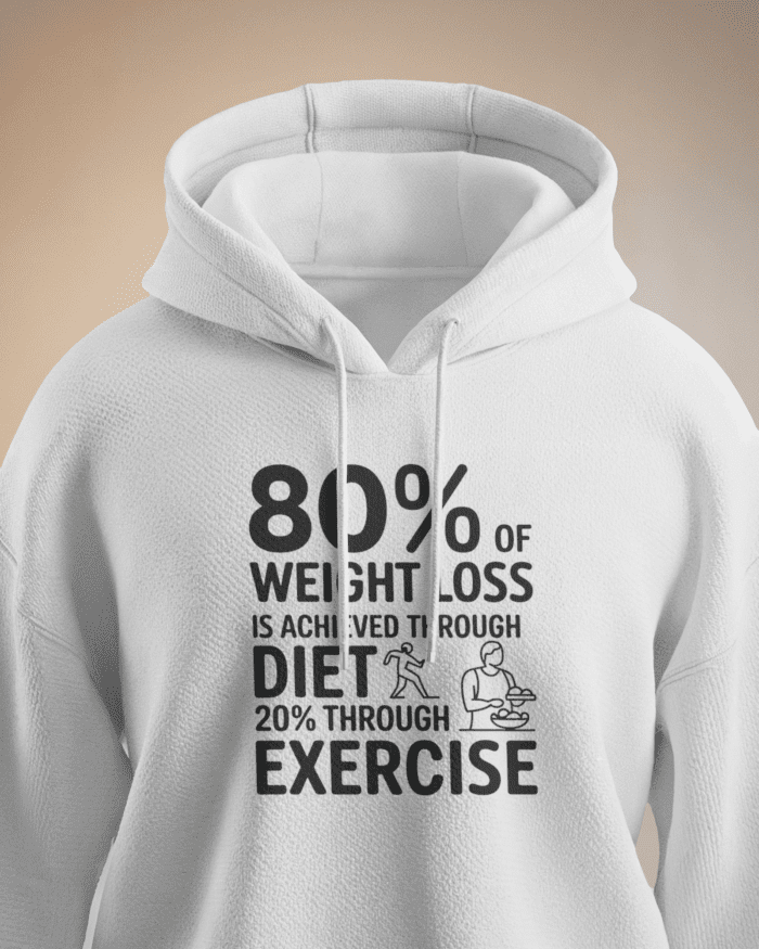 80% of weight loss is achieved through diet and 20% through exercise hoodie - Image 3