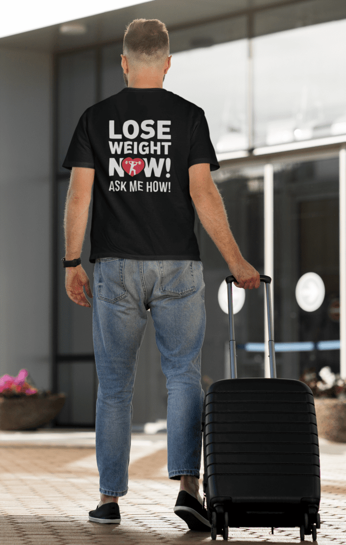 Health & Wellness Coach, Lose Weight Now! Ask Me How! Both-Side Print T-Shirt - Image 3